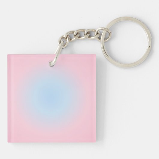 Libra Zodiac, Pink Blue Aura Gradient Schlüsselanhänger (Rückseite)