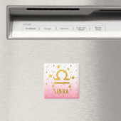 Libra Zodiac Pink und Gold Magnet (In Situ (Geschirrspüler))