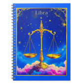 Libra Zodiac Scales in a Star-Filled Sky Notizblock (Vorderseite)