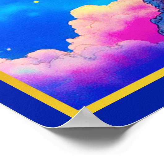 Libra Zodiac Scales in a Star-Filled Sky Poster (Ecke)