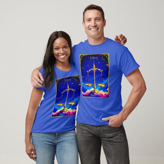 Libra Zodiac Scales in a Star-Filled Sky T-Shirt (Unisex)