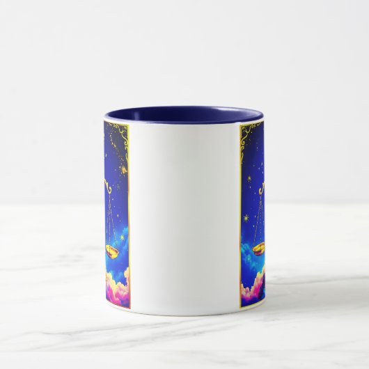 Libra Zodiac Scales in a Star-Filled Sky Tasse (Zentrum)