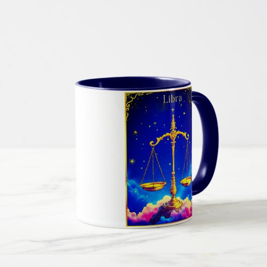 Libra Zodiac Scales in a Star-Filled Sky Tasse (VorderseiteRechts)