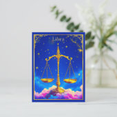Libra Zodiac Scales in einem Sternenschlaf Postkarte (Stehend Vorderseite)