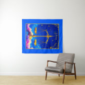 Libra Zodiac Scales in einem Sternenschlaf Wandteppich (Beispiel (Horizontal))