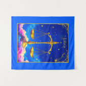 Libra Zodiac Scales in einem Sternenschlaf Wandteppich (Vorderseite (Horizontal))