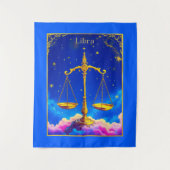 Libra Zodiac Scales in einem Sternenschlaf Wandteppich (Vorderseite)