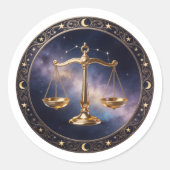 Libra Zodiac Scales Runder Aufkleber (Vorderseite)