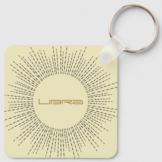 Libra Zodiac Schlüsselanhänger Retro Design (Rückseite)
