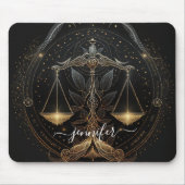 Libra zodiac schwarz und gold mousepad (Vorne)