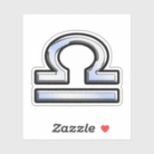 Libra Zodiac Sign Applique Style Aufkleber (Blatt)