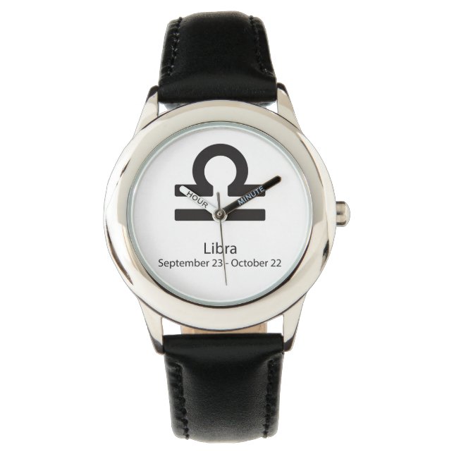 Libra Zodiac Sign Astrologie Armbanduhr (Vorderseite)