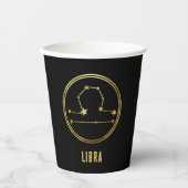 Libra Zodiac Sign Astrologie Gold & Black Pappbecher (Vorderseite)