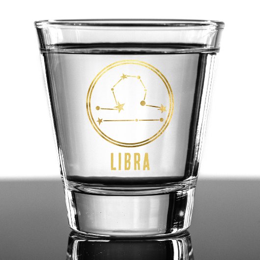 Libra Zodiac Sign Astrologie Horoskop Gold Schnapsglas