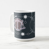 Libra Zodiac Sign Astrologie Mandala Gray White Kaffeetasse (Vorderseite Links)
