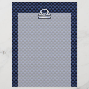 Libra Zodiac Sign auf Blue Carbon Fibre Style