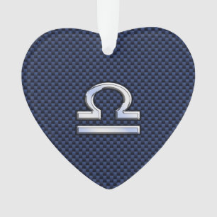 Libra Zodiac Sign auf Blue Carbon Fibre Style Ornament