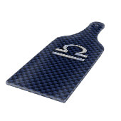 Libra Zodiac Sign auf Blue Carbon Fibre Style Schneidebrett (Ecke)