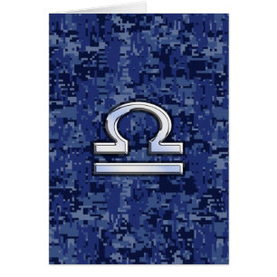 Libra Zodiac Sign auf Blue Digital Camouflage