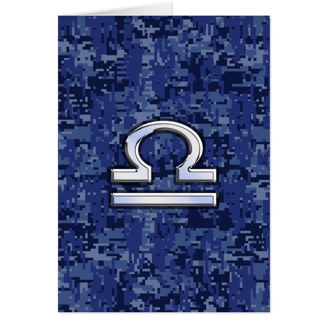 Libra Zodiac Sign auf Blue Digital Camouflage (Vorne)