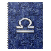 Libra Zodiac Sign auf Blue Digital Camouflage Notizblock (Vorderseite)