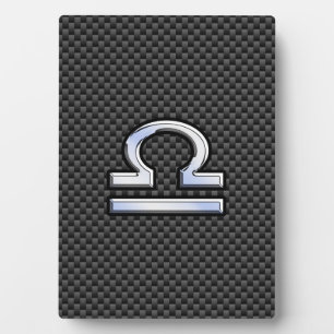 Libra Zodiac Sign auf Carbon Fiber Style Fotoplatte