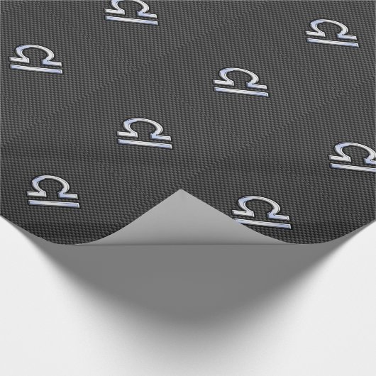 Libra Zodiac Sign auf Carbon Fiber Style Geschenkpapier (Ecke)