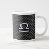 Libra Zodiac Sign auf Carbon Fiber Style Jumbo-Tasse (Rechts)