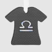 Libra Zodiac Sign auf Carbon Fiber Style Ornament (Vorderseite)