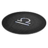 Libra Zodiac Sign auf Carbon Fiber Style Schneidebrett (Ecke)