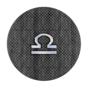 Libra Zodiac Sign auf Carbon Fiber Style Schneidebrett