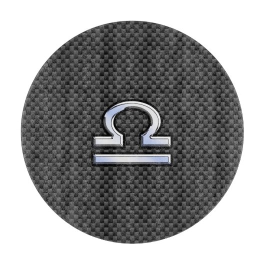 Libra Zodiac Sign auf Carbon Fiber Style Schneidebrett (Vorderseite)