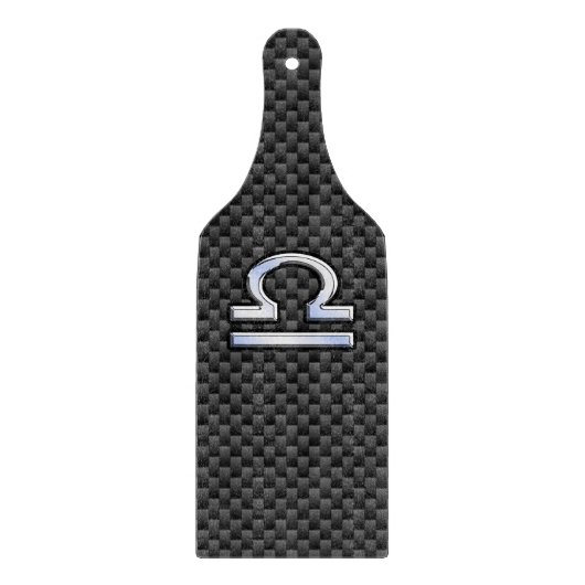 Libra Zodiac Sign auf Carbon Fiber Style Schneidebrett (Vorderseite)