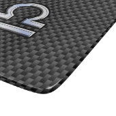 Libra Zodiac Sign auf Carbon Fiber Style Schneidebrett (Ecke)