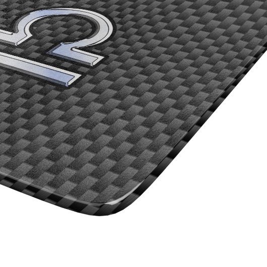 Libra Zodiac Sign auf Carbon Fiber Style Schneidebrett (Ecke)