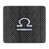 Libra Zodiac Sign auf Carbon Fiber Style Schneidebrett (Vorderseite)