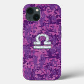 Libra Zodiac Sign auf Fuchsia Camouflage Case-Mate iPhone Hülle (Rückseite)