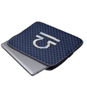 Libra Zodiac Sign auf Navy Carbon Fiber Style Laptopschutzhülle (Vorne Knopf)