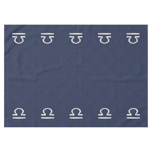 Libra Zodiac Sign auf Navy Carbon Fiber Style Tischdecke (Vorderseite (Horizontal))