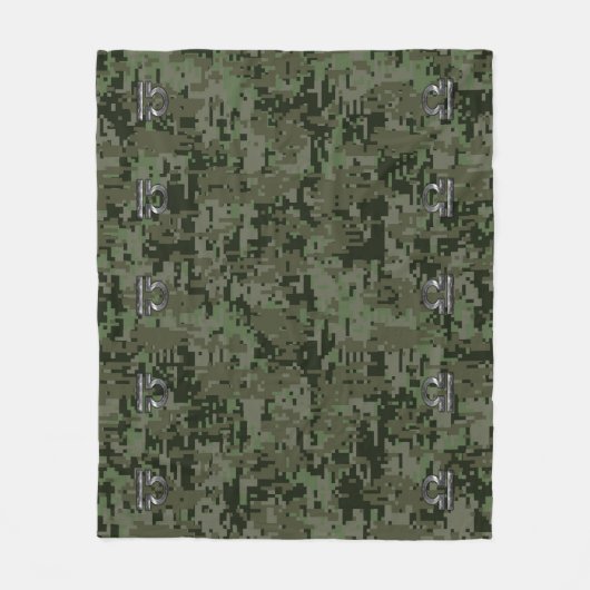 Libra Zodiac Sign auf olivengrüne digitale Camoufl Fleecedecke (Vorderseite)