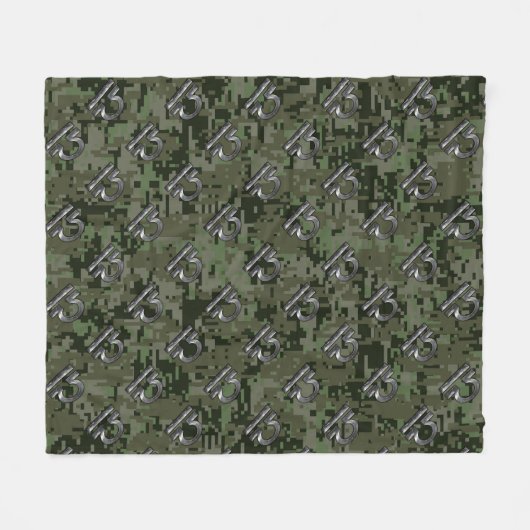 Libra Zodiac Sign auf olivengrüne digitale Camoufl Fleecedecke (Vorderseite (Horizontal))