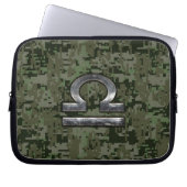 Libra Zodiac Sign auf olivengrüne digitale Camoufl Laptopschutzhülle (Vorderseite)