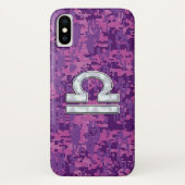 Libra Zodiac Sign auf Pink Digital Camouflage Case-Mate iPhone Hülle (Rückseite)