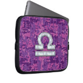 Libra Zodiac Sign auf Pink Digital Camouflage Laptopschutzhülle (Vorne Rechts)