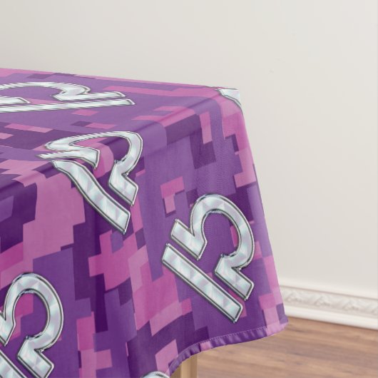 Libra Zodiac Sign auf Pink Digital Camouflage Tischdecke (Beispiel)