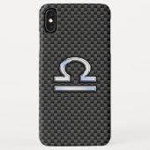 Libra Zodiac Sign auf schwarzen Karbon Fibre Print Case-Mate iPhone Hülle (Rückseite)