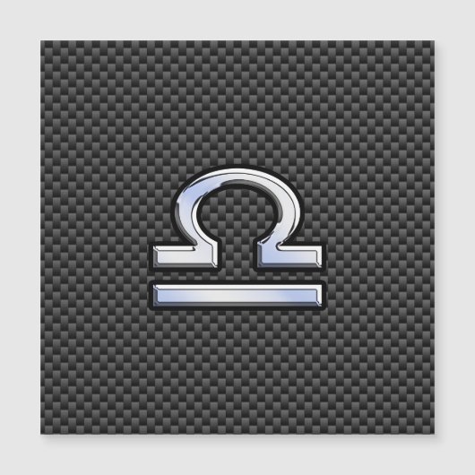 Libra Zodiac Sign auf schwarzen Karbon Fibre Print Magnetkarte (Vorderseite)