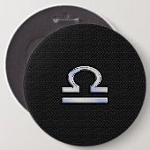Libra Zodiac Sign auf Schwarzer Schlange Hautdekor Button (Vorne & Hinten)