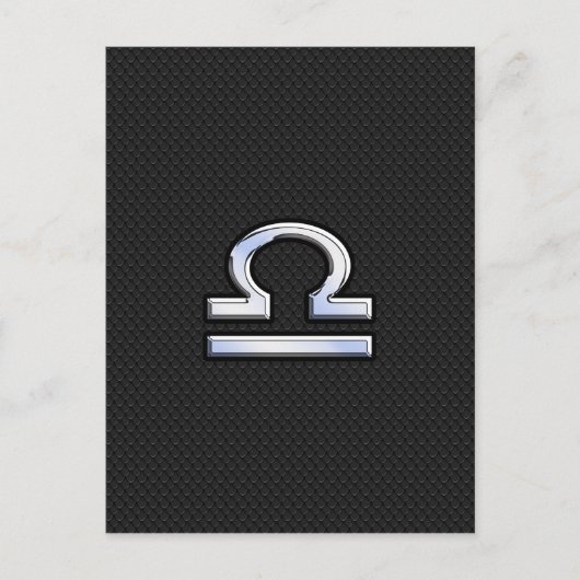 Libra Zodiac Sign auf Schwarzer Schlange Hautdekor Postkarte (Vorderseite)