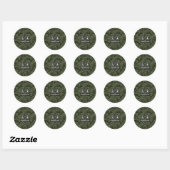 Libra Zodiac Sign auf Woodland Green digitale Camo Runder Aufkleber (Blatt)